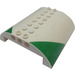 LEGO White Slope 8 x 8 x 2 Curved Double with green triangle on both sides Sticker (54095)