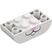 LEGO White Slope Brick 2 x 4 Curved Inverted with Smile with Teeth and Pink Nose (5174 / 106114)