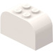 LEGO White Slope Brick 2 x 4 x 2 Curved (4744)