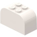LEGO blanc Pente Brique 2 x 4 x 2 Incurvé (4744)