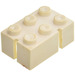 LEGO White Slotted Brick 2 x 3 (2 Corner Slots)