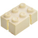 LEGO Weiß Slotted Backstein 2 x 3 ohne untere Rohre, 2 Schlitze, linke Ecke