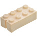 LEGO blanc Slotted Brique 2 x 4 sans tubes internes, 1 encoche