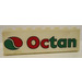 LEGO White Stickered Assembly Octan Sticker over 2x 1x8 Bricks