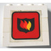 LEGO Weiß Stickered Assembly mit Feuer Logo