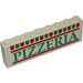 LEGO Weiß Stickered Assembly with &#039;PIZZERIA&#039; wording