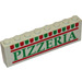 LEGO White Stickered Assembly with &#039;PIZZERIA&#039; wording