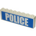 LEGO Weiß Stickered Assembly mit Polizei Aufkleber