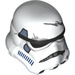 LEGO White Stormtrooper Helmet with Sand Blue Panels and Scratch (25675 / 30408)