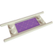 LEGO White Stretcher with Pink Dots and Lines on Lavender Background Sticker without Bottom Hinges (93140)