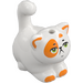 LEGO White Stretching Cat with Orange Patches (103320)