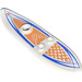 LEGO White Surfboard with Orange and Blue Lines Sticker (6075)