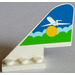 LEGO White Tail 2 x 5 x 3.667 Plane with Airplane above Sun &amp; Clouds Sticker (3587)
