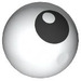 LEGO blanc Technic Balle avec Noir Eye avec blanc Pupil (18384 / 103789)