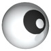 LEGO White Technic Ball with Eye pattern (15926 / 52095)