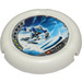 LEGO hvid Technic Bionicle Våben Throwing disk med Ice, 3 Pips, Ski logo (32171)