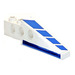 LEGO Weiß Technic Backstein Flügel 1 x 6 x 1.67 mit Blau Streifen Links Aufkleber (2744)