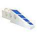 LEGO Bianco Technic Mattoncino Ala 1 x 6 x 1.67 con Blu Strisce su Superiore (Destra) Adesivo (2744)