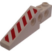 LEGO Weiß Technic Backstein Flügel 1 x 6 x 1.67 mit rot/Weiß Danger Streifen (Links) Aufkleber (2744)