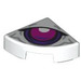 LEGO Weiß Fliese 1 x 1 Quartal Kreis mit Purple Eye (25269 / 101320)