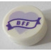 LEGO White Tile 1 x 1 Round with BFF on Lavender Heart (35380)