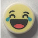 LEGO Wit Tegel 1 x 1 Ronde met Crying met Laughter Emoji (35380)