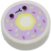 LEGO Wit Tegel 1 x 1 Rond met Donut / Doughnut met Lavendel Frosting (35380)