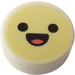 LEGO White Tile 1 x 1 Round with Happy Emoji (35380)