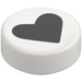 LEGO White Tile 1 x 1 Round with Heart (35380 / 102702)