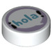 LEGO White Tile 1 x 1 Round with &#039;Hola!&#039; Speech Bubble (35380 / 83079)