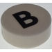 LEGO White Tile 1 x 1 Round with Letter B (35380)