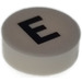 LEGO White Tile 1 x 1 Round with Letter E (35380)