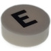 LEGO Weiß Fliese 1 x 1 Runden mit Letter E (35380)