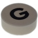 LEGO White Tile 1 x 1 Round with Letter G (35380)