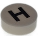 LEGO White Tile 1 x 1 Round with Letter H (35380)