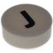 LEGO White Tile 1 x 1 Round with Letter J (35380)