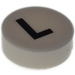 LEGO White Tile 1 x 1 Round with Letter L (35380)