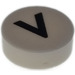 LEGO White Tile 1 x 1 Round with Letter V (35380)