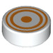 LEGO White Tile 1 x 1 Round with Orange Circles (30671 / 98138)