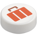 LEGO White Tile 1 x 1 Round with Orange Suitcase (35380 / 109034)