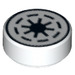 LEGO White Tile 1 x 1 Round with Star Wars Republic design (13318 / 98138)