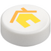 LEGO White Tile 1 x 1 Round with Yellow House (35380)