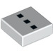 LEGO Weiß Fliese 1 x 1 mit 3 Klein Schwarz Squares im Line mit Nut (3070 / 21070)