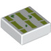 LEGO White Tile 1 x 1 with Bamboo Pattern with Groove (3070 / 73085)