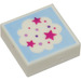 LEGO White Tile 1 x 1 with Cloud and Stars with Groove (3070)