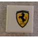 LEGO Hvit Tile 1 x 1 med Ferrari logo Klistremerke med Rille (3070)