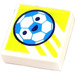 LEGO White Tile 1 x 1 with Football with Groove (3070)