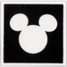 LEGO White Tile 1 x 1 with Mickey Mouse Head on Black with Groove (3070)