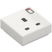 LEGO White Tile 1 x 1 with Plug Socket and Switch with Groove (3070 / 109290)