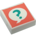 LEGO blanc Tuile 1 x 1 avec Question Mark avec rainure (3070)